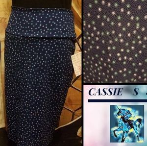 LuLaRoe Cassie, small, dark blue, NWT